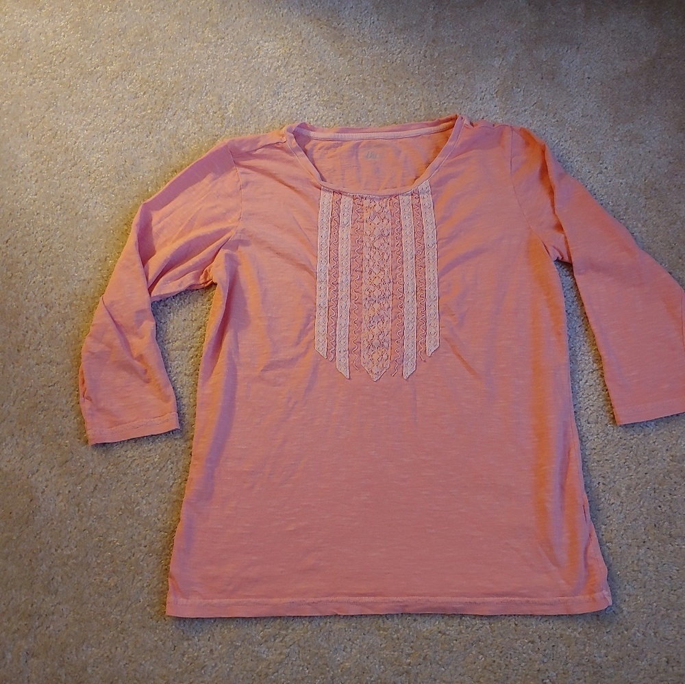 G.H. Bass & co 3/4 sleeve peach colored top